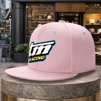 pc TM Racing Printed Baseball Cap Unisex Flat Brim HipHop Hat Street Fashion Outdoor Sports Baseball Cap Flat Brim Hat Suit 1pc white