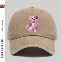 pc pcs Mens  Womens Adjustable Trucker Hat with Puzzle Puppy Print Bell  Bow Design  Vintage Washed Baseball Cap Suitabl 1pc