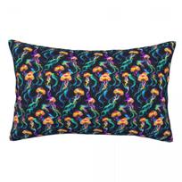 Psychedelic Bioluminescent Trippy Jellyfish Rectangle Pillowcase Cushion Cover Decorative Bedroom Bed Home Comfort Throw Pillow 60x40cm