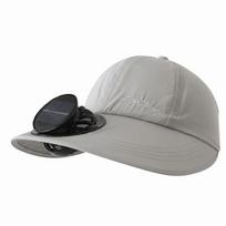 Rechargeable Solar Fan Hat Solid Color Polyester Rechargeable Cooling Baseball Cap Breathable Lightweight for 3.7V600mAh