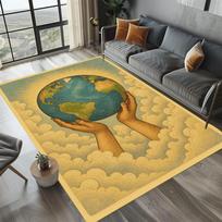 Kosminės planetos kilimas Žvaigždėto dangaus kilimai svetainėje Kilimas Iliuziniai kilimai Namų dekoracija Miegamojo kilimėlis Vaikų kilimas Plotinis kilimas 50X80CM