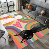 Pink Rugs Heart-shaped Cat Floor Mat Study Desk Computer Swivel Chair Mats Table Rugs Home Decor Easy To Clean Carpets Gift 50X80CM
