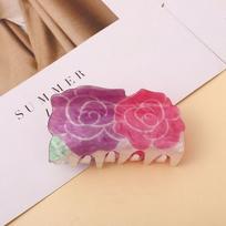 Rose Candy Color Pink Tulip Large Grab Clip Female Hair Accessories Plastic Hair Claw Korean Style Headwear Flower Hair Clip