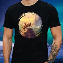 T-Shirt Herren Grashüpfer auf dem Berg Motiv Baumwolle Größe XS bis 5XL M
