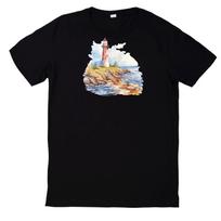 T-Shirt Aquarell Leuchtturm Motiv Baumwolle XXXL