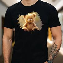Men's T-Shirt Teddy Bear Motif Cotton Size S to 5XL XS