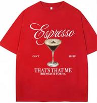 Fashion Sabrina Carpenter Espresso Martini Print T Shirt Aesthetic Unisex Unisex Tshirts Loose Casual Soft Cotton Tops Streetwear S