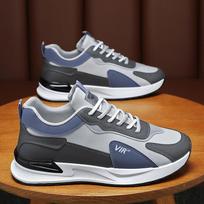 Mens Spring Soft Sole Non Slip Sports Casual Shoes Lightweight Breathable Flexible Running Shoes for Outdoor Running Daily Walking Jogging 41 pilka spalva