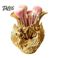 Artistic Desktop Storage Container 3D Printed Pen Holder, Fairies Organizer for Pens, Pencils, Makeup Brushes, Functional Fairy Art Holder Minimalist B auksinė