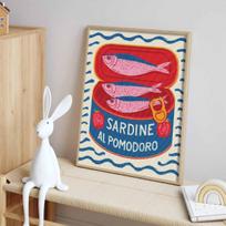 Diamond painting kit.full diamond round mosaic sardine fish can.handmade.home decoration gift Round 20x30cm