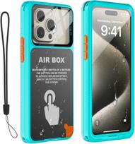 Air-BOX IP68 atsparus vandeniui dėklas IPhone 16 15 14 Plus 13 12 Pro Max, skirtas povandeninei fotografijai, nardymui su vamzdeliu, nardymui, prabangus pilnas apsauginis For iPhone 6.1 inch&Case & Strap juoda