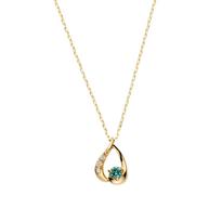 Vendome Aoyama May Birthstone Yellow Gold K10 AJVN147440EM [Official] Necklace, Emerald,