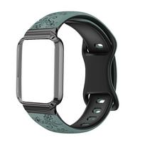 Silicone strap+metal frame for xiaomi Mi band 10 Pro Ceramic Smartwatch replacement shell with bandblet for Mi Band10 Pro Accessoris xiaomi Mi band 10 Pro žalia/juoda