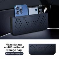 Car storage net pocket bill card mobile phone storage multi-function side storage hanging bag car supplies Black