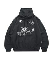 The Vinyl House Hieroglyph Hoodie Charcoal (Vh2Dfum403A) Charcoal/S