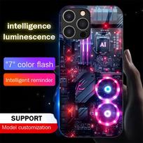 Fan Case Style Sound Control LED Flash Cases Luminous Glass Cover For IPhone Samsung 【Style B】For Iphone XR