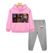 FNAF boys girls Hooded Sets sweatshirt Jacket Fleece pullover Autumn Bear Rabbit Game Kawaii Anime hoodie kids boutique clothes 130