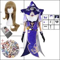 Cosplay Lisa Costume Anime Lisa Wig Dress Hat Gloves Outfits Lisa Costume Women Cosplay L-(Costume+Wig)