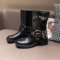 Moteriški žieminiai dviratininkų batai Madingi diržo sagtis Moteriški Elegantiški Platforminiai Batai Trumpi Batai Laisvalaikiai moteriški riterių batai Q436 36