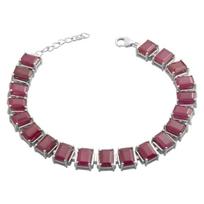 Silver bracelet with natural ruby, item weight 17.86 gr (2190905) 17-20cm rubino raudonumo spalva