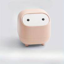 Ninja Mini Desktop Trash Can, Double Layer Press Type, Quiet Close Lid, Rectangle, Durable Plastic, Compact Household Garbage Bin with Lid rožinė