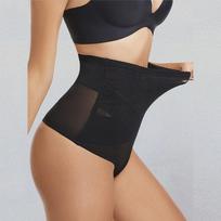 Mesh Thong Shaping High-Waisted Tummy-Control Sports Fitness Yoga Butt-Lifting Pants with Cross-Over Design and Boning XS