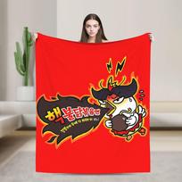 Samyang Carbonara Flannel Blanket Buldak Ramen Warm Soft Throw Blanket for Couch Bed Decorative Pattern Bedspread Sofa Bed Cover 30x40in