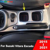 For Suzuki Vitara Escudo 2015-2017 2018    Matte Car Front Water Cup Holder Frame Cover Trim Interior Accessories