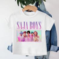 New 2026 KPop Demon Hunters Saja Boys Cartoon Boys T-shirt Round Neck Print Fashion Casual Top Children's T-shirt Kids Clothing 110