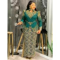 Suknelės Moterims Elegantiška Ilgomis Rankovėmis Maxi Chalatas Ankara Dashiki Apranga Vestuvių Šventės Vakarinė Suknelė Chalatas L žalia