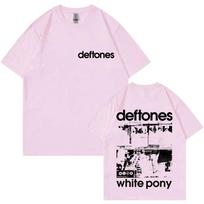 Rock Band Deftones White Pony Double Sided Print Tshirt Men Hip Hop Breathable Metal Oversized Streetwear Male Fashion Tshirt L