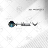 Automobilio lipdukas HEV Hibridinis logotipas 3D lipdukas Kėbulo dekoracija Ženklelis Galinės bagažinės emblema For Avalon Camry Corolla Granvia Prado Sienna Hilux white