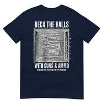 Deck The Halls With Guns Ammo (On Back) Tshirt S