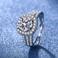 2Ct   Silve Gorgeous Shiny Zircon Stone Ring For Women Engagement Wedding Luxury High Quality Fine Jewelry resizable