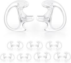 8-Pair Pro-Grade Covert Surveillance Earbud, Replacement Ear Insert, Silicon Earmold Earplug for Two-Way Radio Earpiece Audio Coil Tube, Compatible Pair of 8