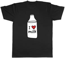 I Love Milk Mens T Shirt Funny Milk Bottle Unisex Tee Gift 1 M