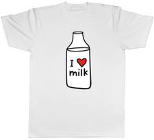 I Love Milk Mens T Shirt Funny Milk Bottle Unisex Tee Gift 5 4XL