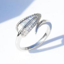 New Leaf Ring Female Ins Cold Style Light Luxury Open Ring Simple Fashion Flower Adjustable Finger Q741 silver