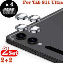 2 PCS for Samsung Galaxy Tab S11 Ultra Camera Lens Protector Tempered Glass Screen Protector Metal Scratch Tab S11 Ultra 14.6in&Tempered glass
