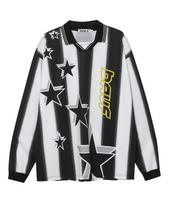 Baup B Star Striped Football Jersey [Black] L