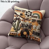 Retro Vintage Camera Vinyl Decor Throw Pillow Covers Pattern Cushion Cover Suitable For Sofa Bedroom Car Pillow Cover 40x40cm