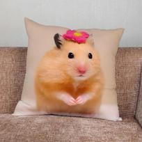 Home Decor Funny Sad Hamster Emoticon Pillowcase Suitable for Bedroom Car Office Living Room Sofa Cushion Cover 45x45cm
