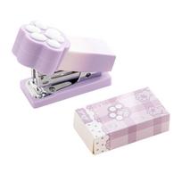 Small Cats Paws Design Office Stapler Plastic & Metal Paper Stapler Charming Pastel Colored for Notebooks & Documents violetinė