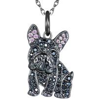 Jewelry Gift French Bulldog Beagle Pendant Shiba Inu Rhinestone Pet Puppy Necklace Poodle Animal Dog Necklace Memorial Gift gray