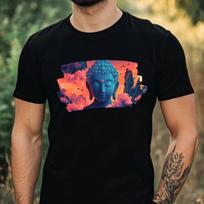 T-Shirt Herren Buddha Portrait Motiv Baumwolle Größe XS bis 5XL S