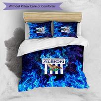 West Bromwich Albion Football Printed 3 Pieces Bedding Set, Comfortable Skin Friendly Bedroom Duvet Cover Set 135cm*200cm
