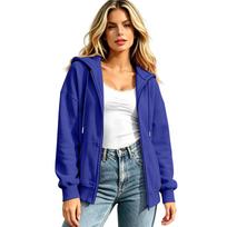 Women's Oversized Hoodie Long Sleeve Zip Up Casual Sweatshirt L mėlyna