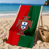 Portugalijos nacionalinis herbas Paplūdimio rankšluostis, Greitai džiūstantis, Lengvai prižiūrimas, Tinka tiek sportui, tiek paplūdimio atostogoms, Sporto būtinybė 70cmx140cm(27x55inch)
