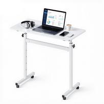 Standing Desk, Adjustable Height Mobile Stand Up Desk with Lockable Casters, 810 x 410 mm Small Computer Sit Stand Rolling Workstation with Hook, 25