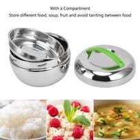 0.8L/1L Insulated Lunch Box Silver Thermal Food Container  For Office 0.8L